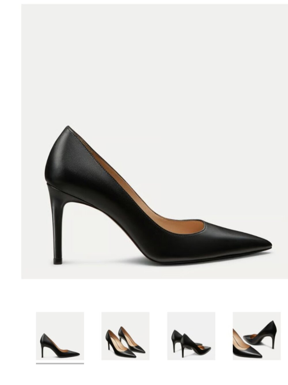 Stuart Weitzman Stuart Power Pump 85 Black Leather Size 7